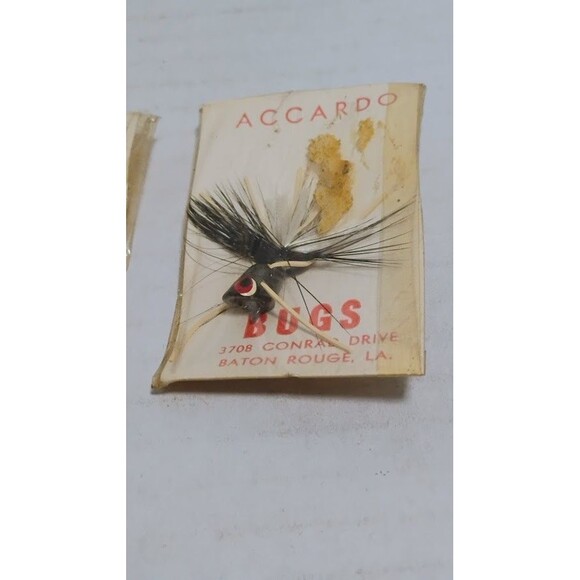 VINTAGE ACCARDO BUGS 4 CT FLY FISHING LURE POPPER LOT NOS NEW OLD STOCK - Picture 5 of 5